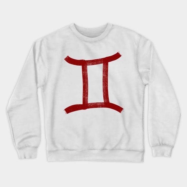 Red Gemini Crewneck Sweatshirt by JJLosh